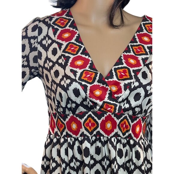 Avon V-Neck Boho Print Mini Dress Size Small‎ - Picture 5 of 6